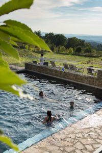 piscine chauffée avec vue sur vallée gites de sainte féréole